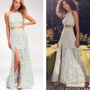 PETITE mint two-piece maxi dress set